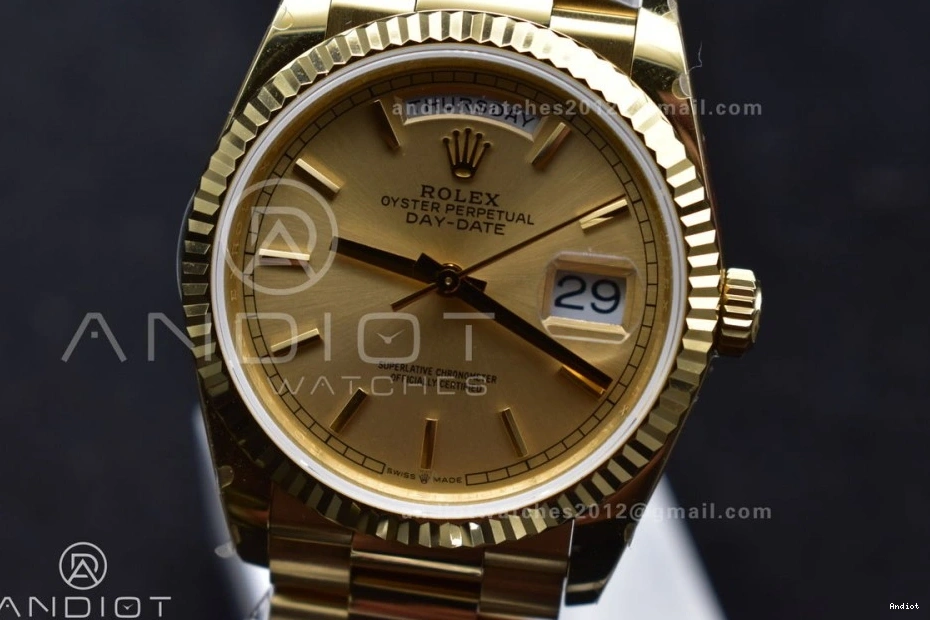 QF V5 Edition Bracelet Dial 36 President Best Weight) Steel on Gold vr3255 YG DayDate 904L (Gain 1115